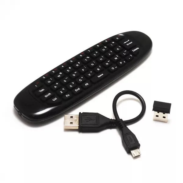 Mini controle teclado wireless 2.4 Ghz para tv, pc e video games